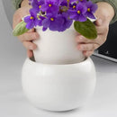 African Violet Pots, 6 inch Ceramic Easy Self Watering Plant Pot for Busy Plant Lovers, Automatically Absorb Appropriate Amount of Water, Flower Pot Indoor-Plants Not Included by GreenHaven Gardens