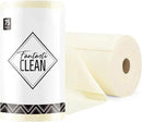 Fantasticlean Microfiber Cleaning Cloth Roll -75 Pack, Tear Away Microfiber Towels, 12" x 12", Reusable, Washable, Scratch Free, Ultra Absorbent Dish Rags for Car, Home, Garage or Shop (Beige) by CozyNest Decor