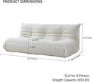 Luxury Sofa Couch Chair, Lazy Floor Seating, Fireside Bean Bag Chair, Ergonomic Tatami Sofa Lounger for Living Room, Bedroom, Office, 3 Seat, White by CozyNest Decor