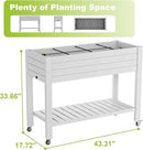 Elevated Raised Garden Bed with Wheels,Outdoor Large Resin Patio Planter Box Stand Divisible with Drain Plug,Water Monitor for Plants Vegetables Flowers Fruits(Ashen) by GreenHaven Gardens
