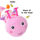 Baby Sensory Toys 0-12 Months, Plush Toys with Music and Rattle, Suitable for Newborn Baby Tummy time, can be Used as a Newborn Birthday, Holiday, Baptism Gift (Pink Caterpillar) by TinyTreasures Baby Boutique