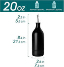 vancasso 20 Oz Ceramic Olive Oil Dispenser Bottle, Bottle Dispenser with Spout and Funnel for Kitchen,Suitable for Oil, Vinegar, Coffee Syrups & Other Liquids，BK by CozyNest Decor