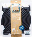 Roving Cove HeftyFit Edge Corner Protector Baby Proofing (Large 18ft Edge 8 Corners), Heavy-Duty, Soft NBR Rubber Foam, Furniture Fireplace Safety Bumper Guard, 3M Adhesive, Onyx Black by TinyTreasures Baby Boutique