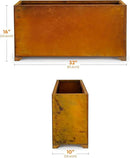 Stanbroil Corten Steel Planter Box for Outdoor Patio - 32 X10 X16 Inch Large Rectangular Metal Planter Box with Natural Rusty and Drainage Holes for Raising Flower, Plants by GreenHaven Gardens