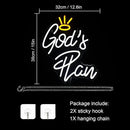 WLHOPE God's Plan Neon Sign White Led Neon Signs for Wall Decor, God Neon Signs USB Powered Letter Neon Light Signs for Bedroom Living Room Home Bar Wedding Party Decoration by GreenHaven Gardens