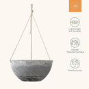 LA JOLIE MUSE Large Hanging Planters for Indoor Outdoor Plants, Hanging Flower Pots Marble Pattern (13.2 Inch,Set of 2) by CozyNest Decor