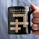 Family Puzzle Mug - Brothers & Sisters Forever Linked Together - Personalized For Family, Sister, Brother, Siblings - Scrabble Coffee Mug - Gifts For Christmas, Birthday, Anniversary by TinyTreasures Baby Boutique