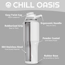 Chill Oasis Water Bottle | Compatible With Popular Flavor Cartridges | BPA Free, Leak Proof, Double-Walled Vacuum Insulated Stainless Steel, and Dishwasher Safe | Cold for 24 Hours (White, 32oz) by CozyNest Decor