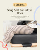 HOMEAL Booster Seat for Kitchen Chair, Breathable Toddler Booster Seat for Dining Table with Backrest and Adjustable Straps, Portable Travel Toddler Booster Seat, Dark Grey by TinyTreasures Baby Boutique