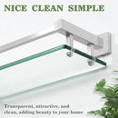 Alise Bathroom Shelf Wall Mounted, Brushed Nickel Large Capacity Glass Shelf for Bathroom, 24 inch by CozyNest Decor