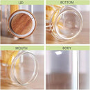Glass Canisters Set of 5 for the kitchen, Glass Storage Container jars with Airtight Acacia Lid for Coffee Beans, Flour, Sugar, Rice and Spaghetti and etc by CozyNest Decor