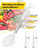 Pack of 2 Large Silicone Cooking Spoons,Non Stick Solid Basting Spoon,Heat-Resistant Kitchen Utensils for Mixing,Serving,Draining,Stirring (WHITE) by CozyNest Decor