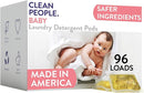 The Clean People Laundry Detergent Pods - Recyclable Packaging, Hypoallergenic, Stain Fighting - Ultra Concentrated, Laundry Soap - Baby (Unscented), 96 Pack by TinyTreasures Baby Boutique