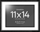 Homeforia 11x14 Diploma Frame Black Wood, High End Black Oak 11 x 14 Certificate Frames with Mat 8.5x11, 14x11 Wooden Document Matted Frame, Award Graduation Frames, Tempered Glass, Wall Kit, Set of 1 by CozyNest Decor