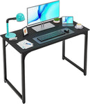 PayLessHere | 39 Inch Computer Desk | Black | Office Desk with Metal Frame, Adjustable Feet | Water-Resistant, Scratchproof Surface | Sturdy Writing Table for Home Office or Study | Pack of 1