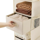 Hanging Shelf Closet Storage Organizer Removable Drawers ，Hanging Storage Organizer Hanging Sweater 2 Sock Underwear Drawers for Closet, Bedroom, Beige by CozyNest Decor