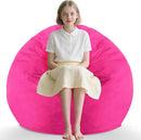 2FT Bean Bag Chair, Comfy Bean Bag Chairs with Memory Foam Filled, Fluffy Beanbag Sofa with Dutch Velvet Cover, Teardrop BeanBag Chairs for Living Room, Playroom - Pink by TinyTreasures Baby Boutique