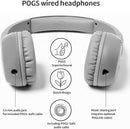 POGS Kids Wired Headphones | The Elephant 2 | Adjustable, Durable Headphones for Kids 3+ | Limited to 85 dB, Microphone | On-Ear | Music-Sharing Function Safe 3.5mm Audio Cable (3.2ft) (rGrey) by TinyTreasures Baby Boutique