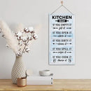 Hanging Kitchen Rules Wood Decor Sign, Rustic Kitchen Wooden Signs, Printed Wood Wall Art Sign, Kitchen Door Rules Rustic Sign, Hanging Wood Sign Kitchen Decor, Funny Farmhouse Kitchen Wall Décor D1 by CozyNest Decor