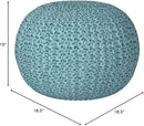 BIRDROCK HOME Round Pouf Ottoman | Cotton Braided Round Foot Stool | Bedroom and Living Room Poof | Sage Green Boho Ottoman | Pouf Foot Rest by CozyNest Decor