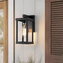 mirrea 11" Classic Outdoor Wall Sconce 1 Light in Matte Black Rectangular Metal Frame and Clear Glass Shade Waterproof Porch Light Patio Light Pack of 2 by CozyNest Decor