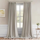 MIULEE Natural Back Tab Blackout Curtains 120 Inch Long 2 Panels Set for Bedroom, Rod Pocket/Pinch Pleated Extra Long Thermal Insulated Living Room Darkening Light Blocking 10FT Drapes by TinyTreasures Baby Boutique