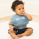 Baby Bib for Eating by Bella Tunno, Waterproof Silicone Bib with Large Food Catcher, Adjustable Fit for Babies 4-12 months & Toddlers 1-3 Years, Boys & Girls, Hunk by TinyTreasures Baby Boutique