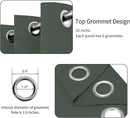 Easy-Going Blackout Curtains for Bedroom, Solid Thermal Insulated Grommet and Noise Reduction Window Drapes, Room Darkening Curtains for Living Room, 2 Panels(42x72 in, Greyish Green) by CozyNest Decor