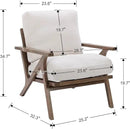 HNY Mid Century Modern Accent Chairs Set of 2, Farmhouse Linen Upholstered Armchair for Living Room, Bedroom, 23'' Seat Wide Retro Leisure Reading Chair Slipper Chair with Wood Frame, White by CozyNest Decor