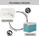 DULLEMELO Large Closet Storage Baskets Canvas Storage Baskets for Organizing 2 Pack Collapsible Home Organizer With Handles (White&Teal) by TinyTreasures Baby Boutique