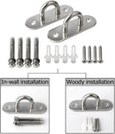 SAYAYO 6 PCS Pad Eye Plate Hooks U Ceiling Hook for Hanging Plants Outdoor Lights Swing Suspension Marine Hardware Staple Hook Loop with Screws Stainless Steel Wall Mount (Brushed Nickel by GreenHaven Gardens