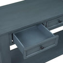 Solid Wood Console Table, Long Sofa Table Entryway Table with 4 Drawers and Bottom Shelf for Hallway Living Room Couch Table,Fully Assembled (63" Navy) by CozyNest Decor