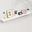 Floating Shelves for Wall, Rustic Elm Wood 56'' W x 8" D Wall Shelf with Invisible Bracket, Large Long Wall Mounted Storage Shelves for Living Room, Bedroom, Kitchen, Bathroom Decor, White Wash by CozyNest Decor