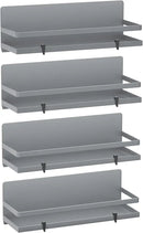 Magnetic Spice Rack for Refrigerator Moveable Magnetic Shelf Organizer Kitchen Seasoning Jars Storage Rack Fridge Magnet Organizer,Grey,4 Packs by CozyNest Decor