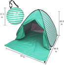 Pop Up Beach Tent Shade Sun Shelter UPF 50+ Canopy Cabana 2-3 Person for Adults Baby Kids Outdoor Activities Camping Fishing Hiking Picnic Touring (Lake Green Stripes) by TinyTreasures Baby Boutique
