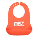 Bella Tunno Baby Bib for Eating, Waterproof Silicone Bib with Large Food Catcher, Adjustable Fit for Babies 4-12 months & Toddlers 1-3 Years, Boys & Girls, Party Animal by TinyTreasures Baby Boutique