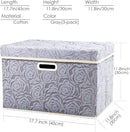PRANDOM Larger Collapsible Storage Cubes with Lids Fabric Decorative Storage Bins Boxes Organizer Containers Baskets with Cover Handles for Bedroom Closet Living Room 17.7x11.8x11.8 Inch 3 Pack by TinyTreasures Baby Boutique