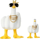Accddio Middle Finger Duck Decor, Funny Middle Finger Resin Garden Statue, Duck You Cool Fun Gag Gift for Home Office Desk (White) by GreenHaven Gardens