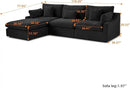 JACH L-Shaped Sectional Couches for Living Room, Cloud Sectional Couch with Deep Seat, Modular Sectional Sofa with Chaise, Covers Removeable & Washable, Sofas Furniture for Living Room, Black by CozyNest Decor