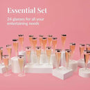 Prestee Set of 24 Silver Glitter Plastic Champagne Flutes - 4.5 oz Capacity - Shatterproof Durable Disposable Glasses - Elegant Design - Ideal for Weddings, Cocktail Parties, and Outdoor Celebrations by CozyNest Decor