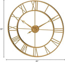 CLXEAST 30 Inch Wall Clock,Large Champagne Gold Metal Roman Numeral Wall Clock, Modern Wall Clocks for Living Room Decor,House Warming Gifts New Home by CozyNest Decor