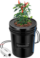 VIVOSUN DWC Hydroponics Grow System with Top Drip Kit, 5-Gallon Deep Water Culture, Recirculating Drip Garden System with Multi-Purpose Air Hose, Air Pump, and Air Stone (1 Bucket + Top Drip Kit) by GreenHaven Gardens