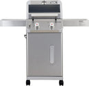 Monument Grills 2-Burner Stainless Steel Liquid Propane Gas Grill, Two Foldable Shelves Patio Garden Barbecue Grill with Clearview® Lid, Knob Control Mesa200S by GreenHaven Gardens