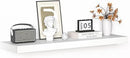 Floating Shelves - 10.3 Inch Deep Wall Shelf for Decor & Storage - Wall Mounted Display Shelving with Invisible Heavy-Duty Metal Bracket - 36" W x 10.3" D x 1.8" H - Set of 1 - Rustic White by CozyNest Decor