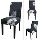 JQinHome Pattern Chair Covers for Dining Room Set of 4, High Stretch Removable Washable Parsons Chair Slipcover for Home Party Hotel Wedding Ceremony (Plume Black,4PCS) by CozyNest Decor
