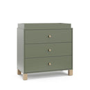 Storkcraft California 3-Drawer Chest with Removable Changing Topper (Olive with Driftwood) – GREENGUARD Gold Certified, Interlocking Drawer System, Pre-Installed Tracks, Easy Assembly by TinyTreasures Baby Boutique