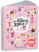 Princess Sticker Book Activity for Kids, A Magical World by Cupkin, Toddler Airplane Travel Essentials, 500+ Stickers for Kids 12 Scenes + Coloring Book Pages, Princess Gift, Crafts Ages 2-8 by TinyTreasures Baby Boutique