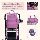 BabbleRoo Diaper Bag Backpack - Baby Essentials Travel Tote - Multi Function Waterproof Diaper Bag, Travel Essentials Baby Bag with Changing Pad, Stroller Straps & Pacifier Case - Unisex, Purple by TinyTreasures Baby Boutique