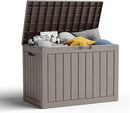 45 Gallon Resin Deck Box, Lockable Patio Outdoor Storage Box for Furniture, Garden Tools and Tools Storage, Waterproof Outside Storage Boxes - Grey by GreenHaven Gardens