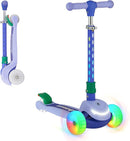 3-Wheel Light-Up Kids Scooter, 20 Different Light Patterns,Three Adjustable Heights,Lean to Steer, Balance Scooter for Ages 3-8 by TinyTreasures Baby Boutique